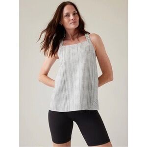 Athleta Arrival Tank Amara Stripe Top White Black Size Medium